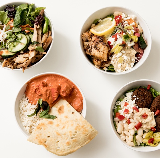 Close-up of delicious dishes from Lish’s corporate catering menu.