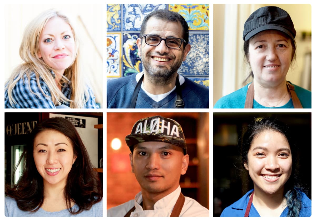 Collage of Lish's local partner chefs and restaurant owners in Seattle and Vancouver who create Group Order menus